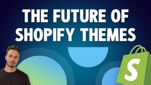 Ed next to the title The Future of Shopify Themes and the Shopify logo
